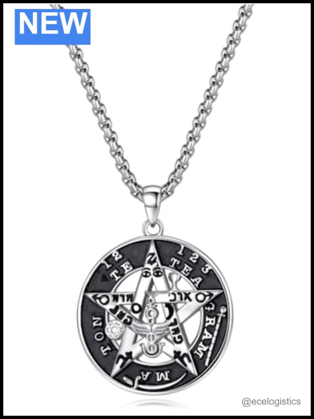 925 Sterling Silver Tetragrammaton Pendant Necklace